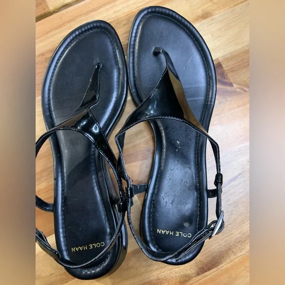 Cole Haan Black Women’s Thong Sandals , Size 9 1/2 - Picture 2 of 9